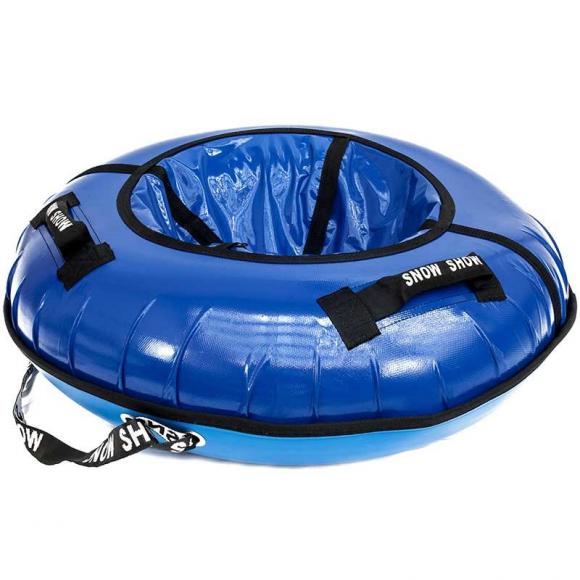 Тюбинг с пластиковым дном 110 см синий